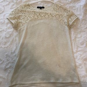 Lace and knit top
